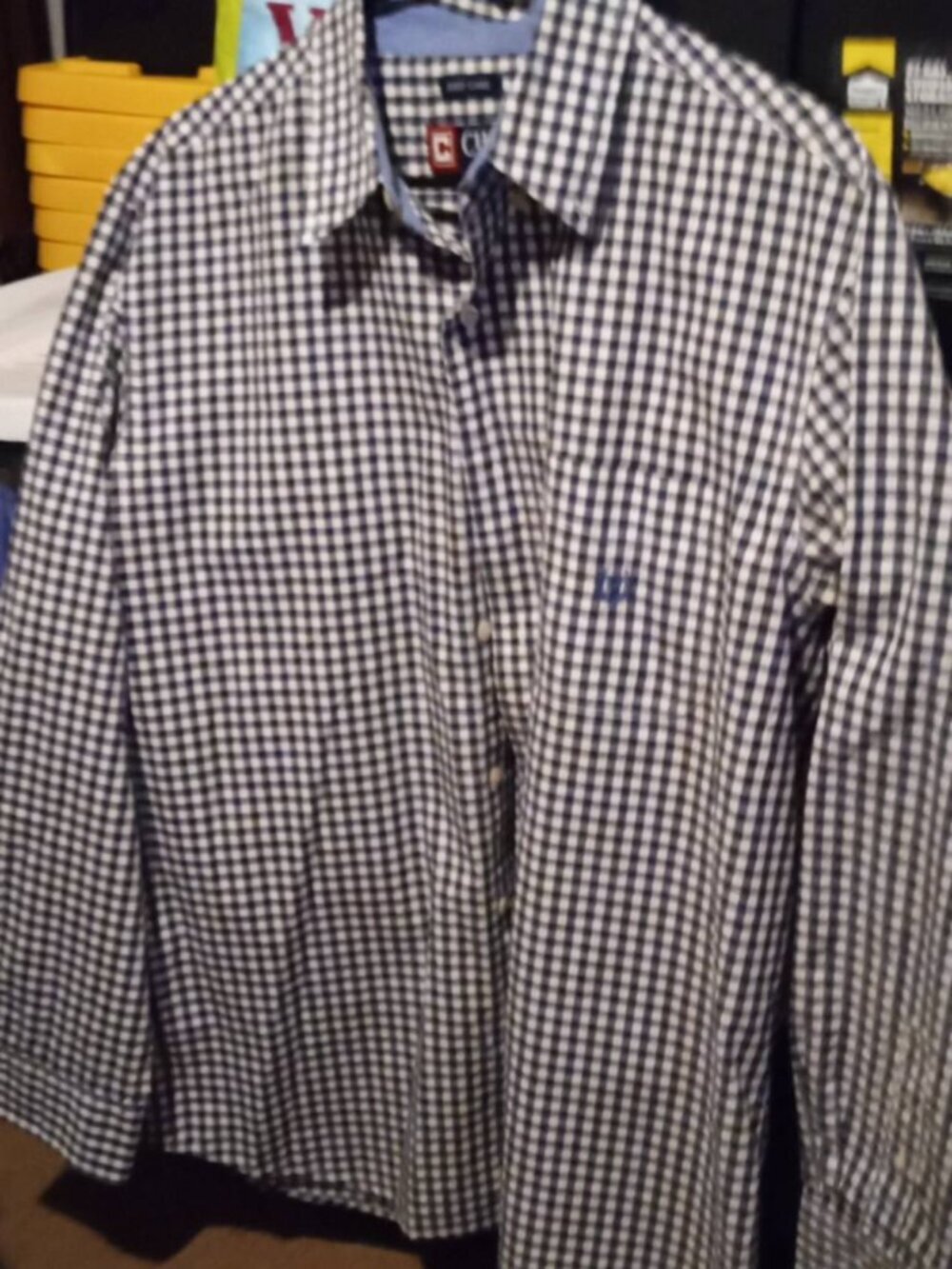 chaps black/white large dress shirt